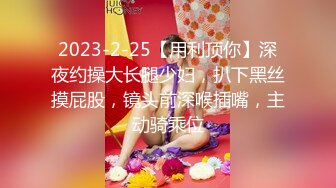 2023-2-25【用利顶你】深夜约操大长腿少妇，扒下黑丝摸屁股，镜头前深喉插嘴，主动骑乘位